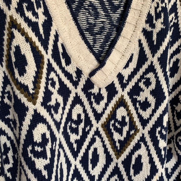 River Brand Arrow Hand Loomed V-Neck Sweater Sz M - Picture 5 of 7